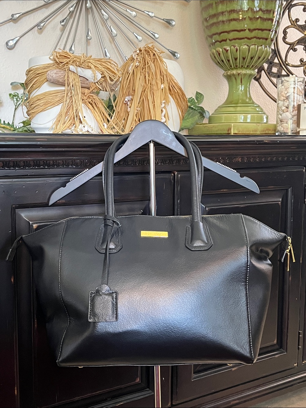 Black Leather Tote that Holds it All